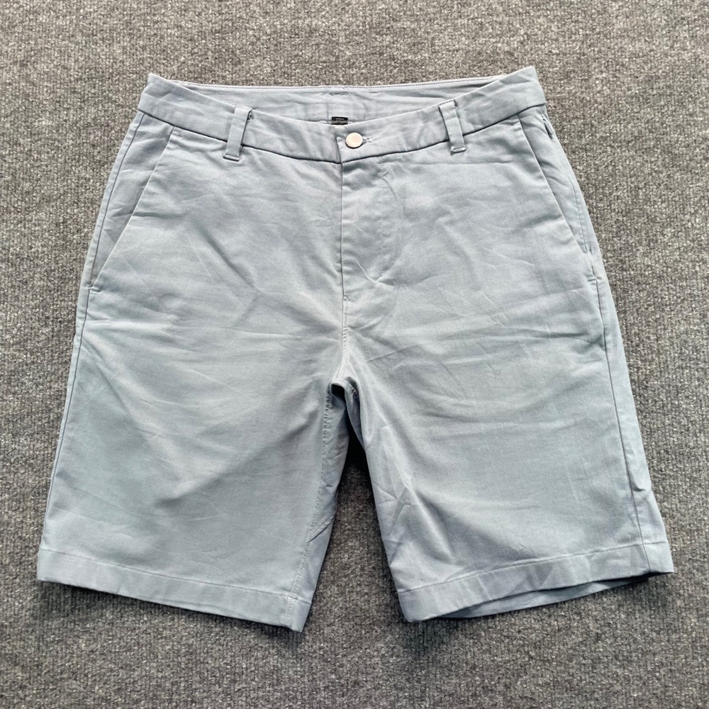 Lululemon Commission Shorts Mens 30 Blue Grey Chino Stretch Casual 9 Inch Inseam